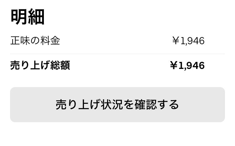 Uber Eats の明細